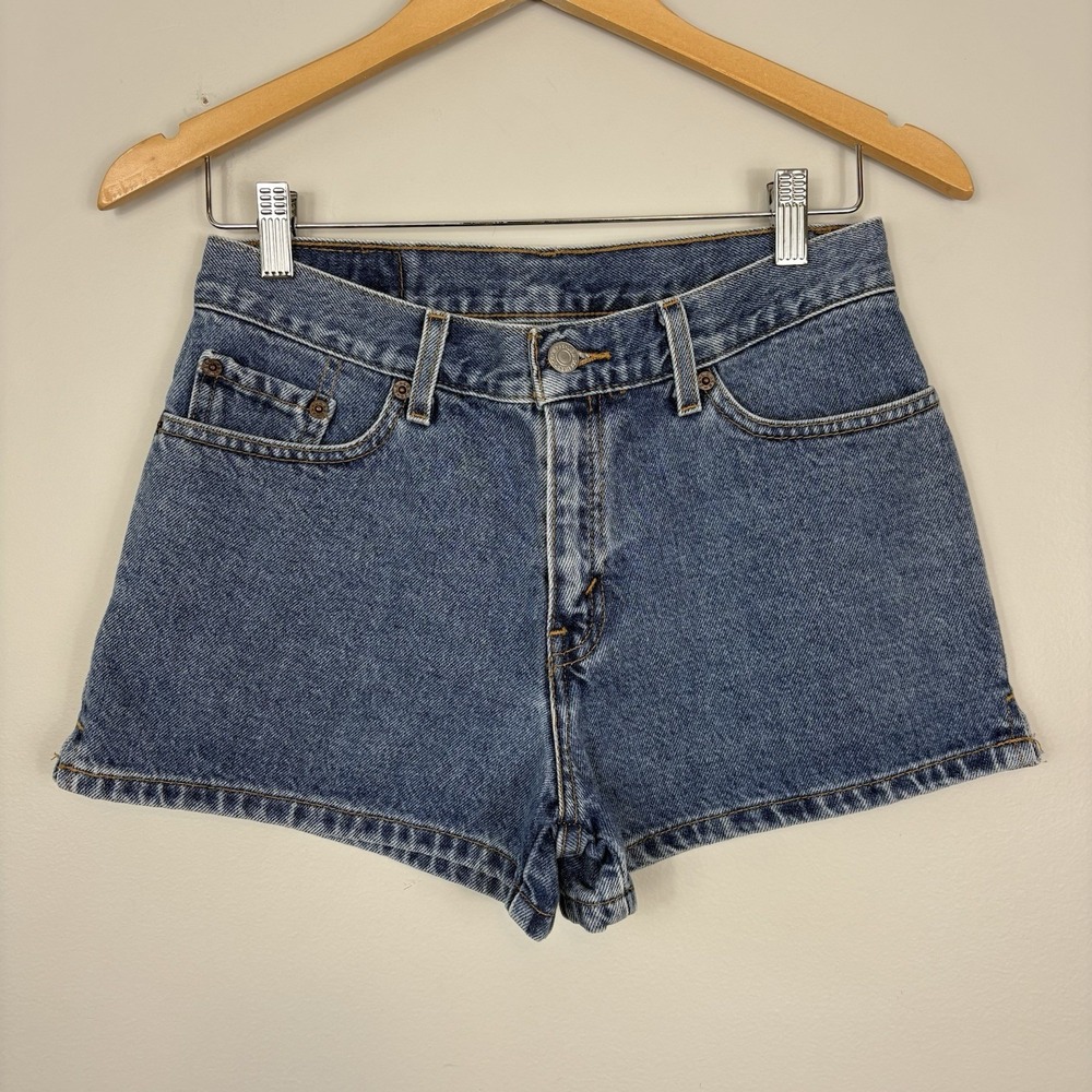 Levi's Vtg Y2K Denim Shorts Side Slits Size 7/26 JR Western Festival Cotton USA
